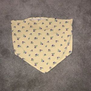 Yellow with purple flower tube top